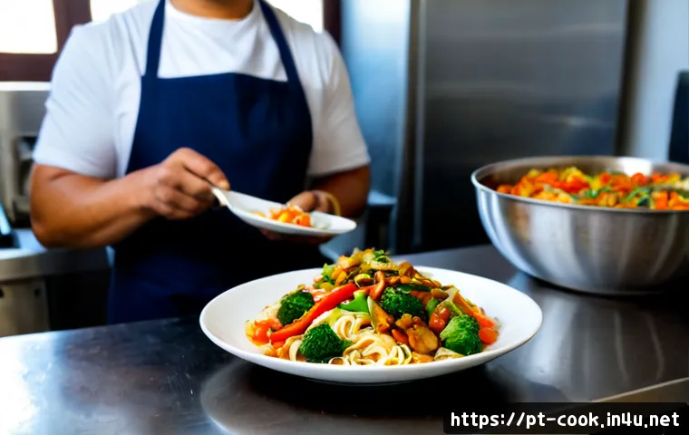 Home 17 중식조리 자격증 취득 후 창업하기 - Photorealistic Brazilian-Portuguese culinary entrepreneur in a clean professional kitchen, confident...